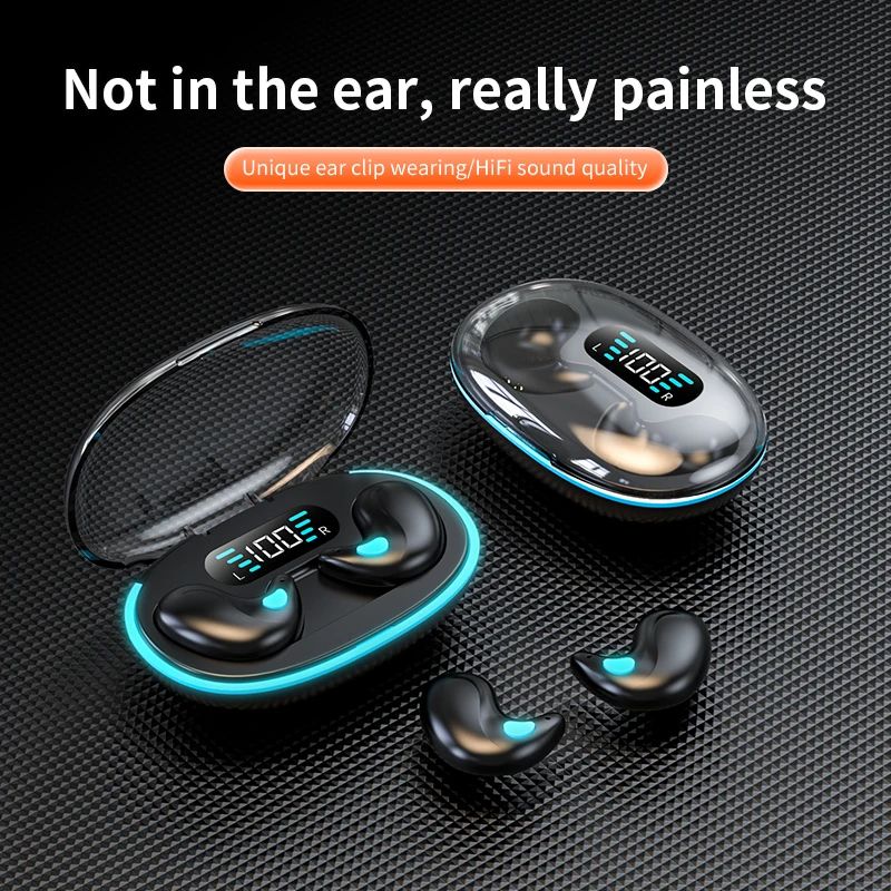 Mini Invisible Wireless Bluetooth Earphone Sleep-Friendly IPX5 Waterproof HIFI Music Earpods LED Power Display Long Battery Life Earbuds