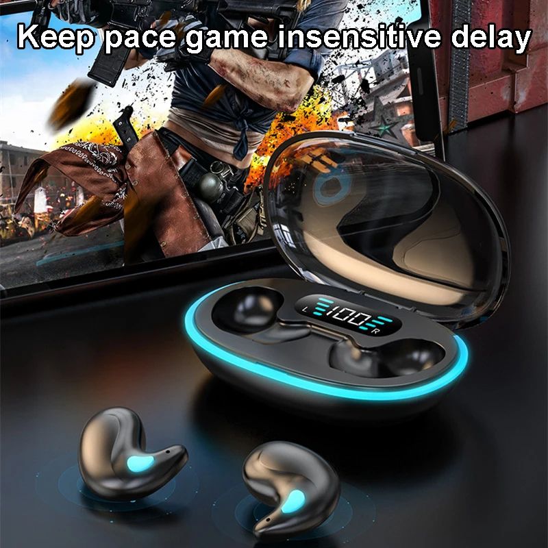 Mini Invisible Wireless Bluetooth Earphone Sleep-Friendly IPX5 Waterproof HIFI Music Earpods LED Power Display Long Battery Life Earbuds