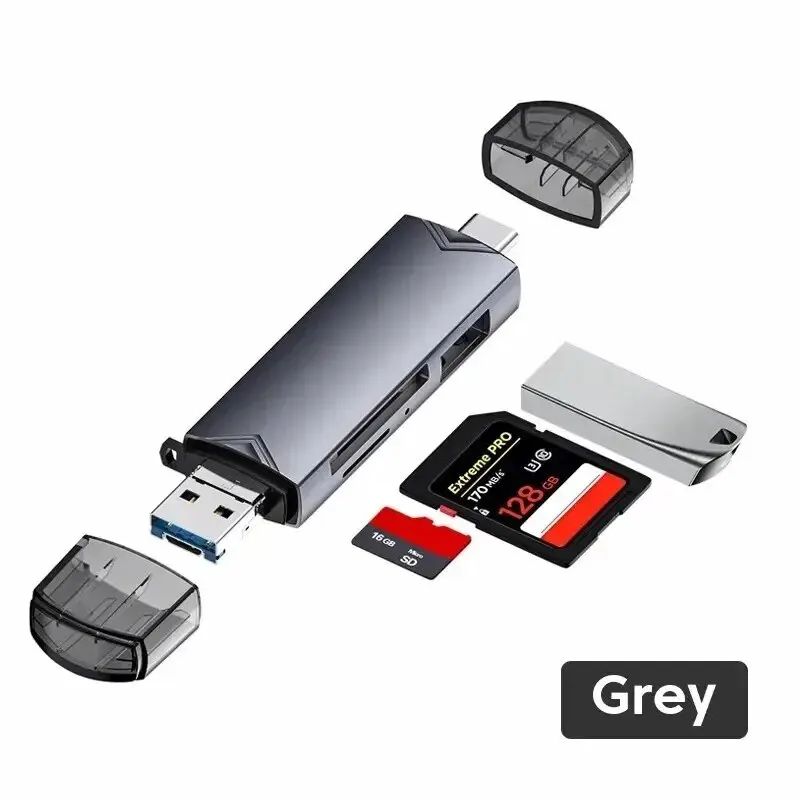 6 In 1 Multifunction USB 3.0 Card Reader U Disk TYPE-C/Usb/Tf/Sd Flash Drive Memory Card for Adapter Phone Laptop Compute