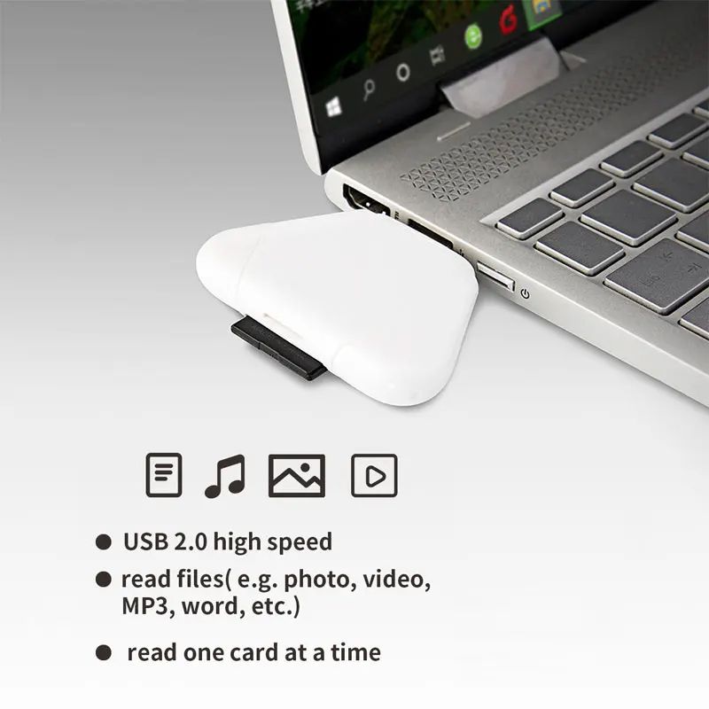 3 In 1 Memory Card Reader With Triangle Magnetic Cap USB-C USB Lightning Port Support TF/SD For PC Laptop MacBook Smart Phone
