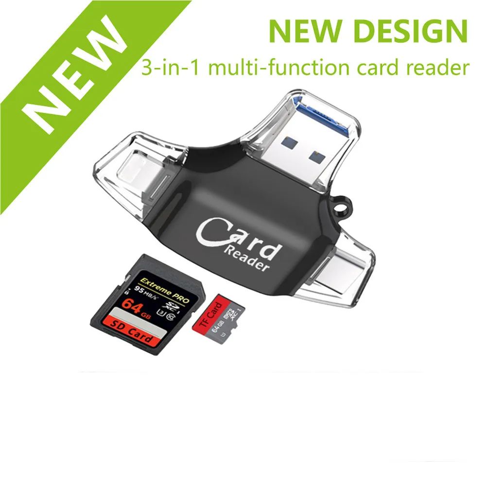Mini Card reader OTG Usb Flash card reader For Iphone Ipad Tablet phone lightning Type C Adapter