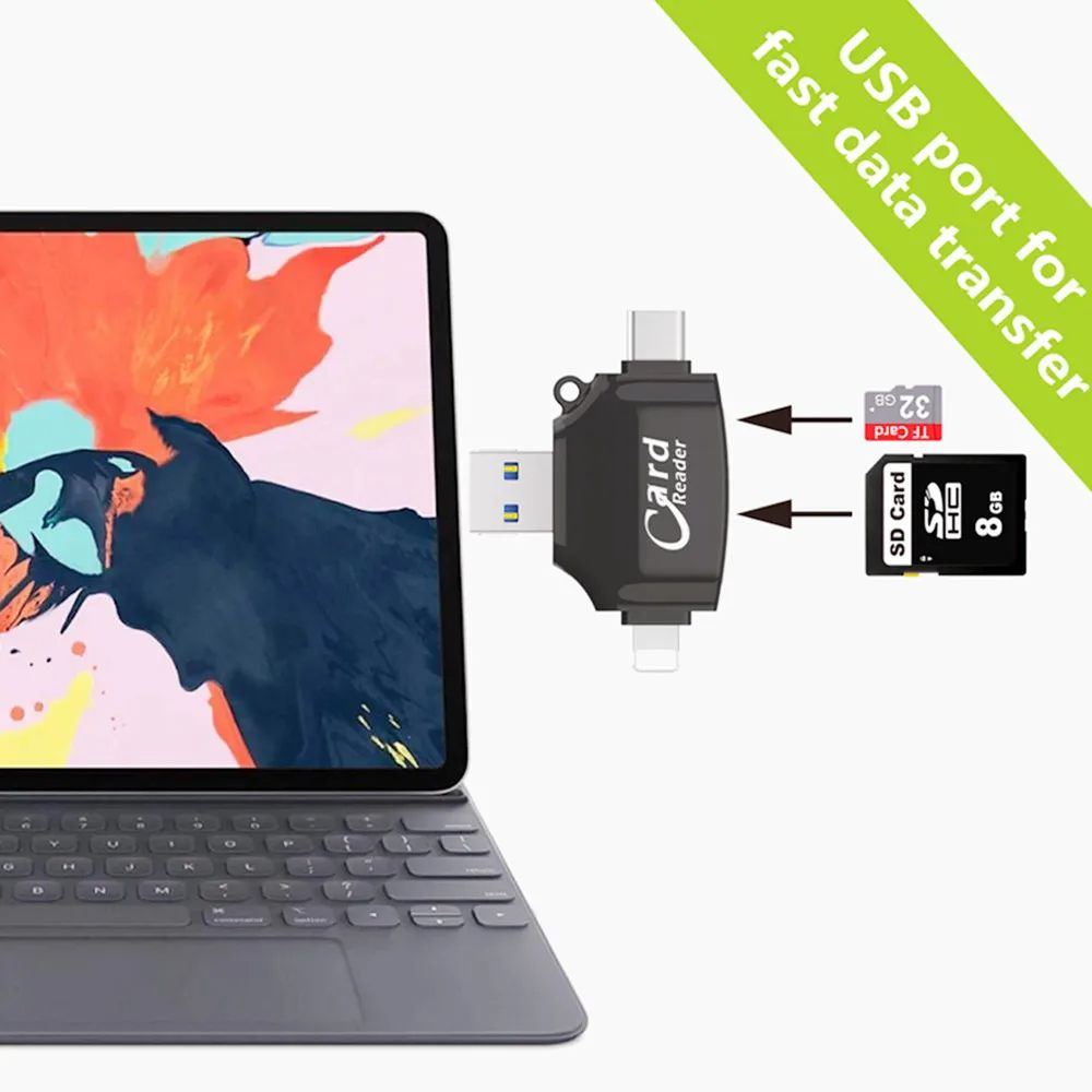 Mini Card reader OTG Usb Flash card reader For Iphone Ipad Tablet phone lightning Type C Adapter