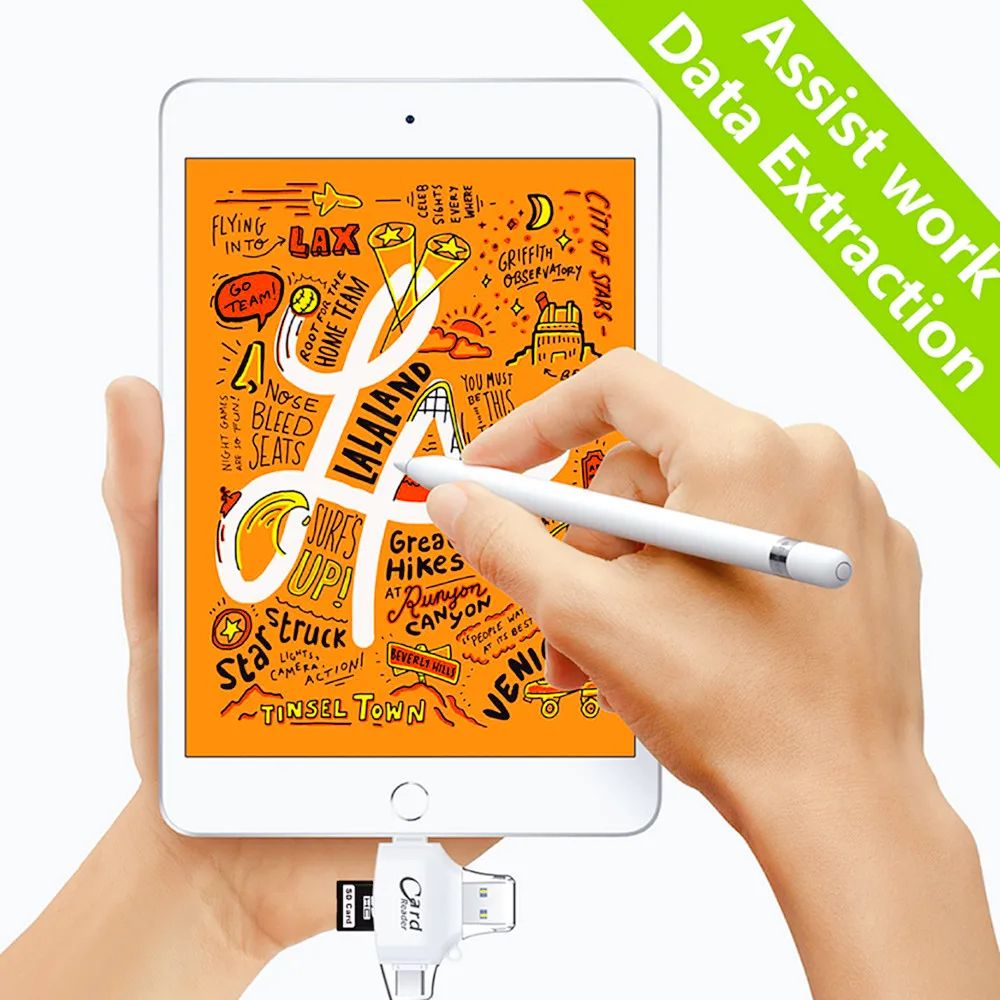 Mini Card reader OTG Usb Flash card reader For Iphone Ipad Tablet phone lightning Type C Adapter