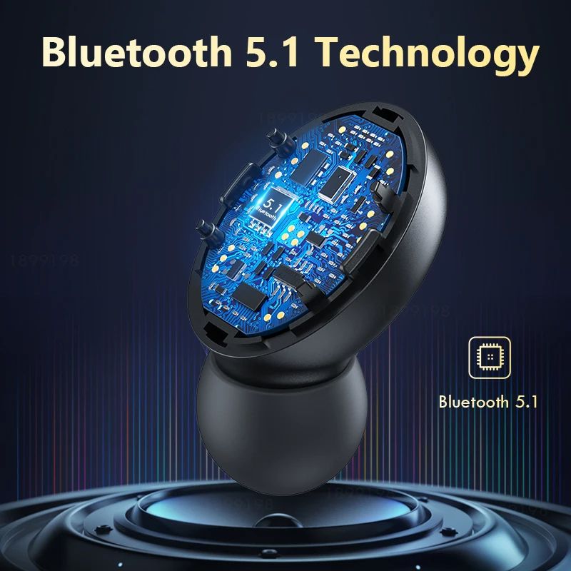 Wireless Headphones Touch Control Power Digit-Display Earphone Bluetooth Sport Waterproof Bluetooth Headphones