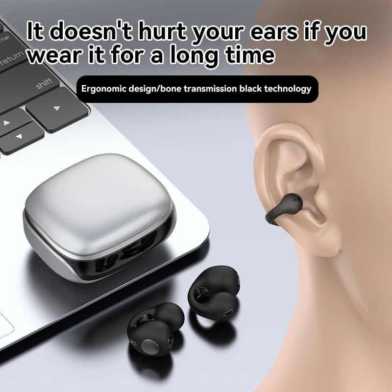 Clip-ear bone conduction wireless headset 5.3 new innovative sound quality comfortable Sport Earbuds