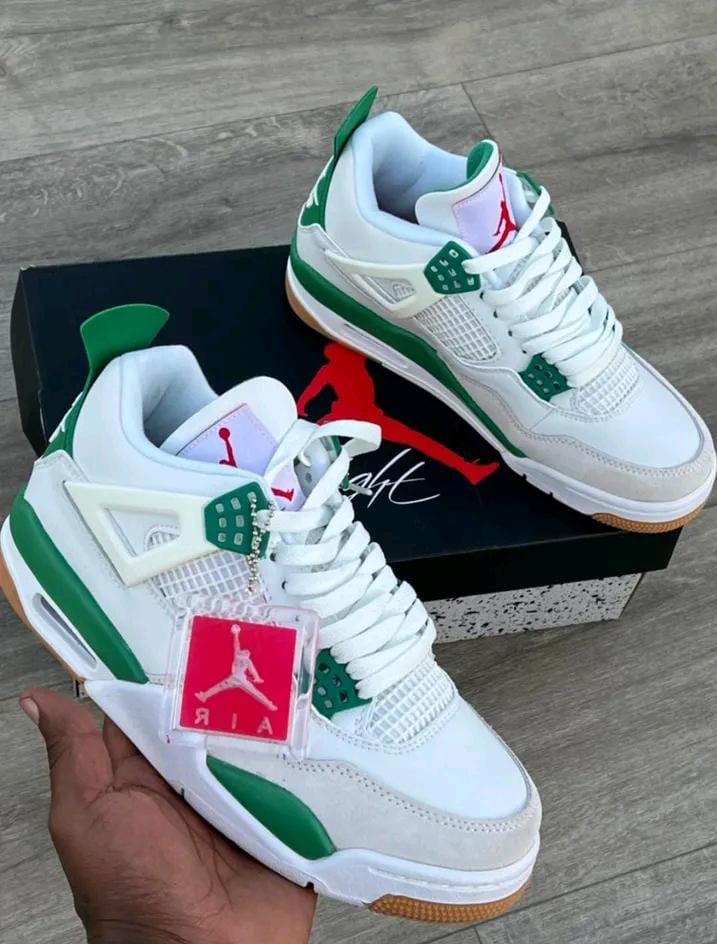 Original Air Jordan 4 SB Pine Green Breathable Sneakers ; New Arrival Best Quality Men's Shoes/ Women Shoe's J4 Unisex Sneakers