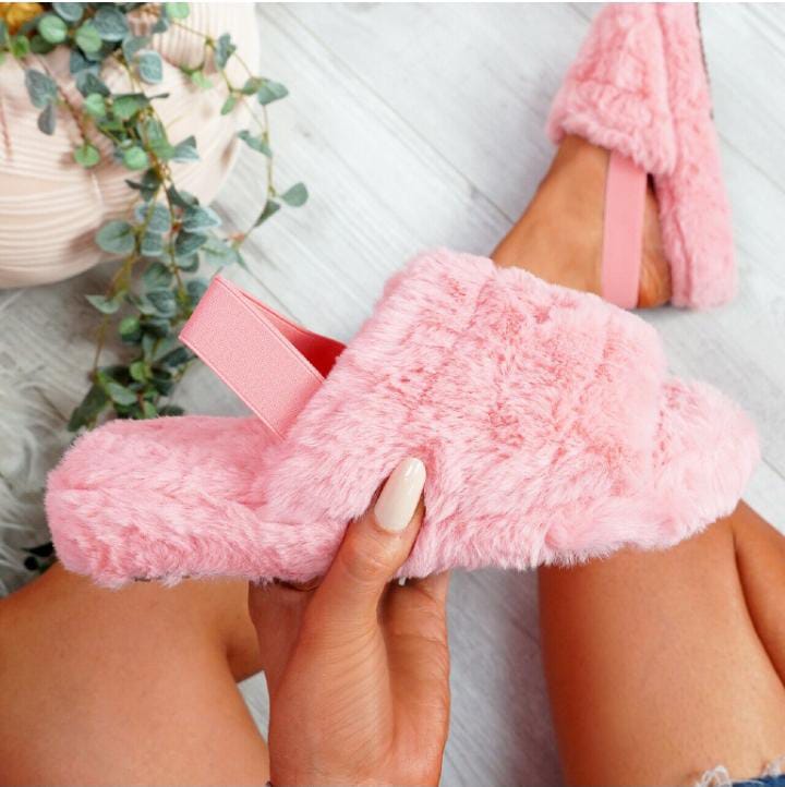 Limited Stock!!! Fashion New Arrival Ladies Women Faux Fur Slippers; Outdoor Sling Back Women Fur Open Toe Sandals