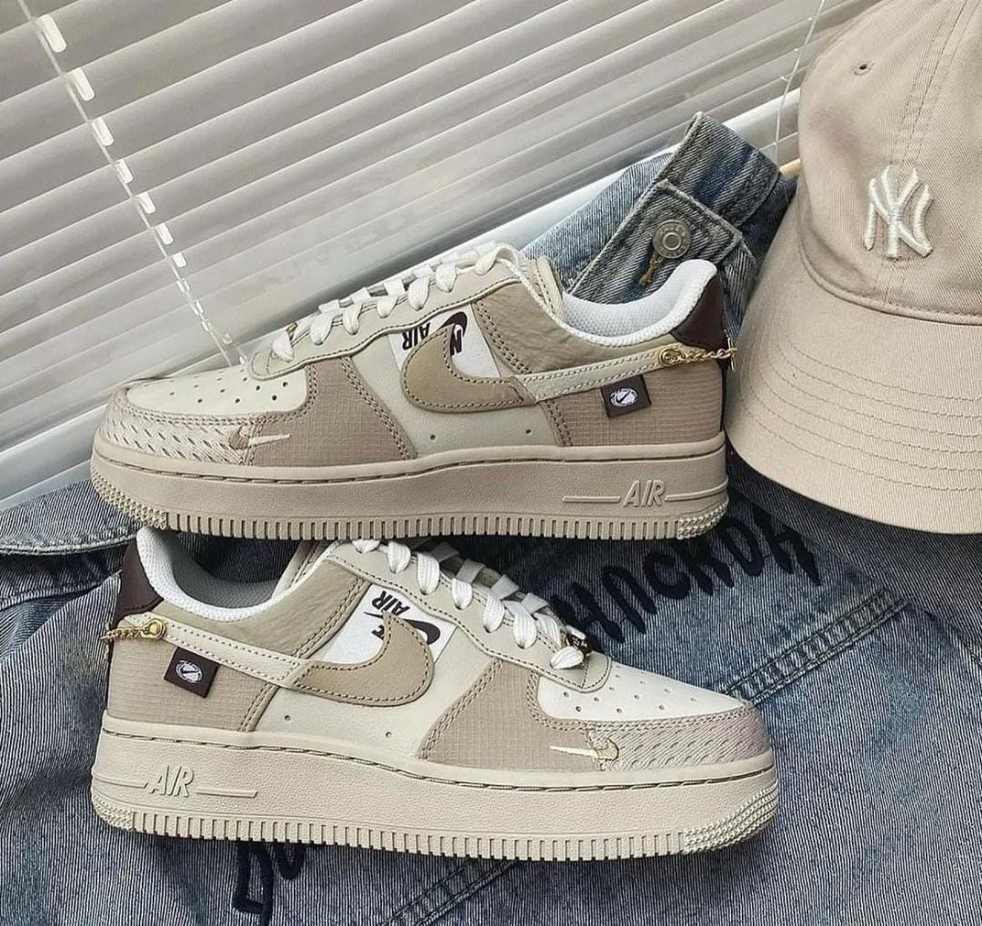 Fashion New Arrival Airforce 1 ''Tan Bling'' Casual Men's Shoes Best Quality Unisex Sneakers