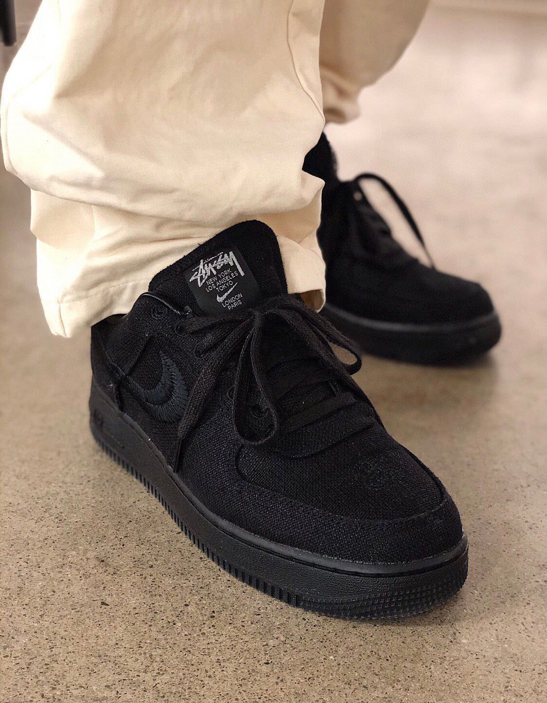 New Fashion Air Force 1 Stussy Black  Sneakers, Best Quality Original Women/Men's Shoes Breathable AF1 Unisex Sneakers