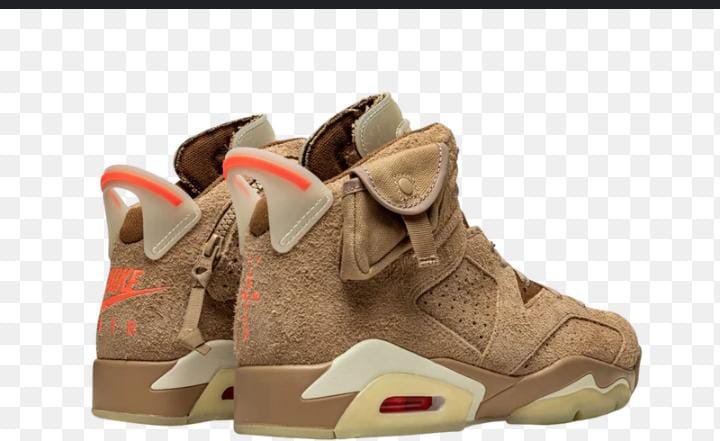 New Fashion Air Jordan 6 Retro  Travis  Scott British Khaki Sneakers, Best Quality Original Women/Men's Shoes Breathable AJ6 Unisex Sneakers