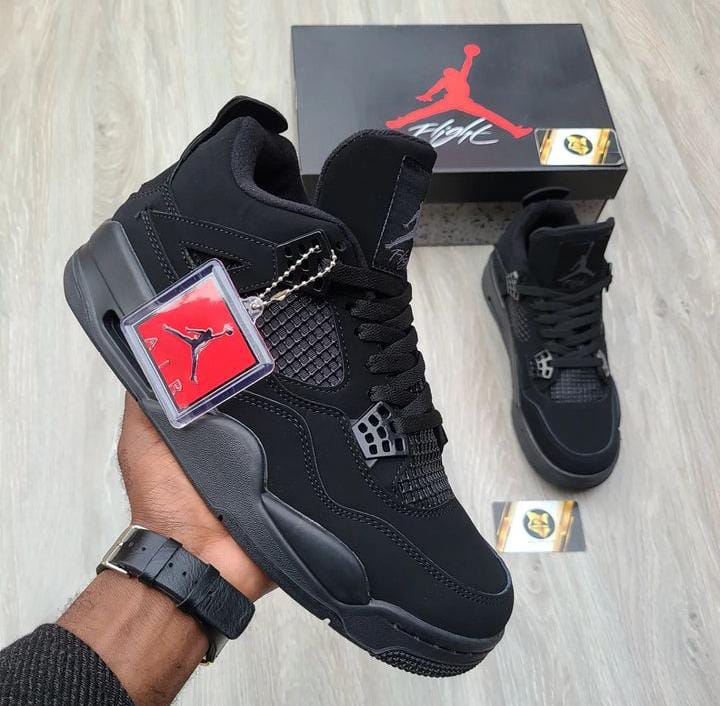 Authentic Air Jordan 4 Black Cat Sneakers Original & Best Quality Men's Shoes