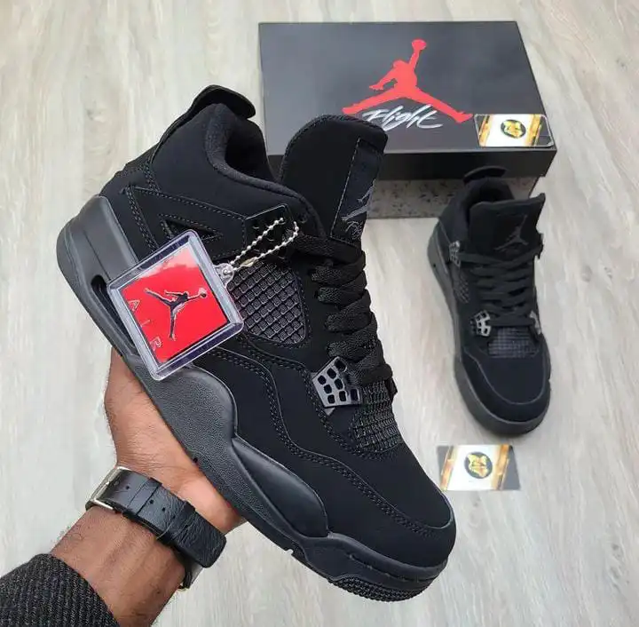 Authentic Air Jordan 4 Black Cat Sneakers Original & Best Quality Men's Shoes
