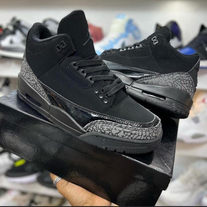 Original Air Jordan 3 Retro 'Black Cat' Sneakers Authentic & Best Quality Men's Shoes