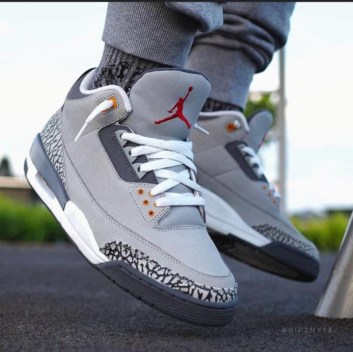 Original Air Jordan 3 Retro 'Cool Grey' Sneakers Authentic & Best Quality Men's Shoes