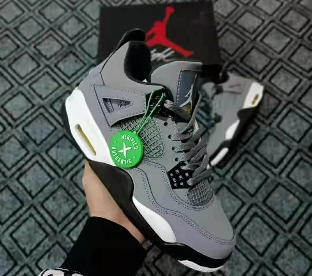 Original Air Jordan 4 Retro Cool Grey Breathable Sneakers Authentic & Best Quality Men's J4 Shoes