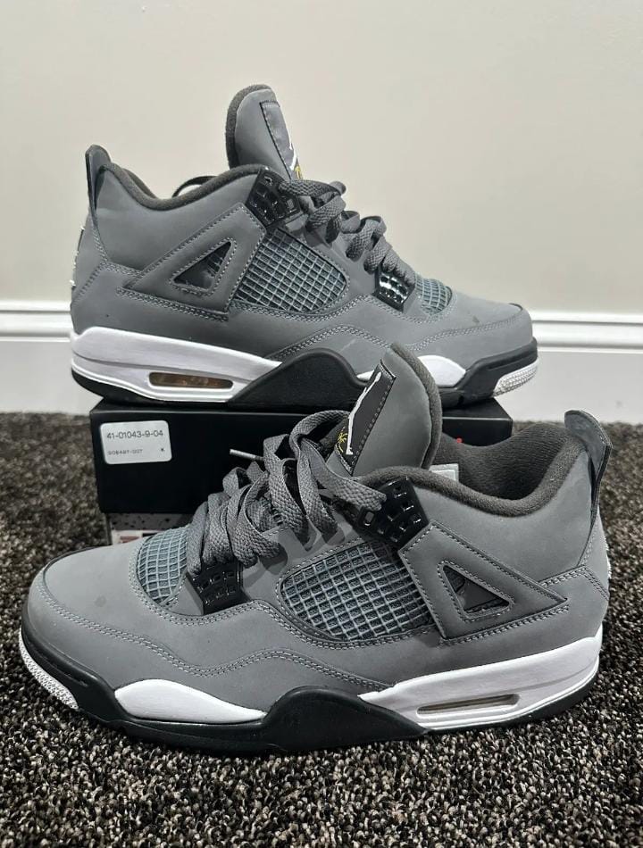 Original Air Jordan 4 Retro Cool Grey Breathable Sneakers Authentic & Best Quality Men's J4 Shoes