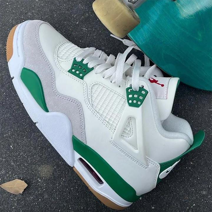 Original Air Jordan 4 SB Pine Green Breathable Sneakers Authentic & Best Quality Men's J4 Shoes