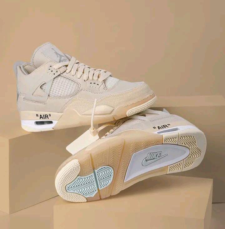Original Air Jordan 4 Retro ''Off White Sail'' Unisex Sneakers ;Authentic & Best Quality Men's Shoes/Women's Shoes  J4 Sneakers