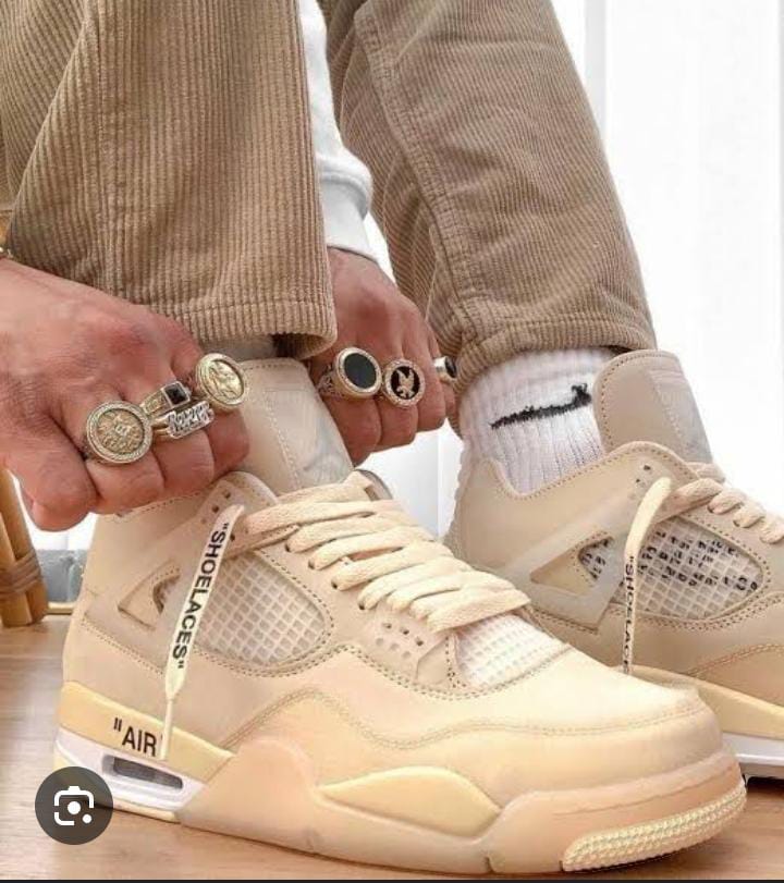 Original Air Jordan 4 Retro ''Off White Sail'' Unisex Sneakers ;Authentic & Best Quality Men's Shoes/Women's Shoes  J4 Sneakers