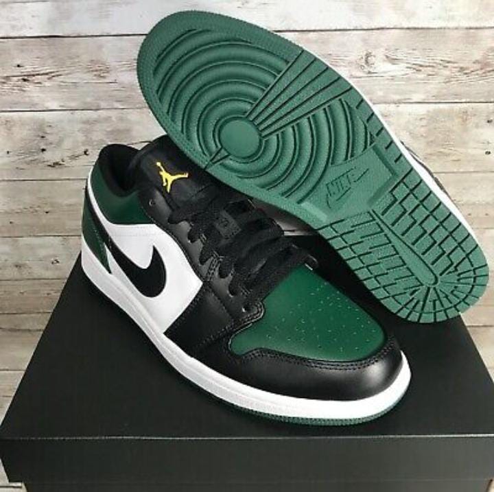 New Arrival  Air Jordan 1 Retro SB Low Dunk ''Green Toes Gs'' Unisex Sneakers ;Authentic & Best Quality Men's Shoes/Women's Shoes  J1 Sneakers
