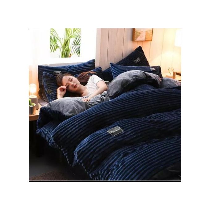 Woolen Velvet Duvet Set (2 Pillow Cases, Bedsheet And Duvet)