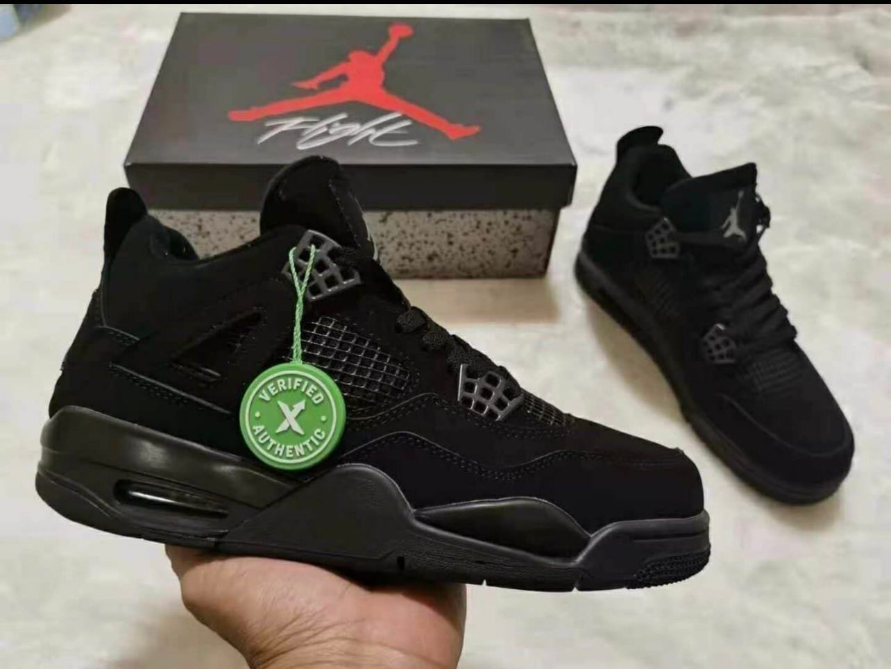 jordan four shoes j4 color black Black