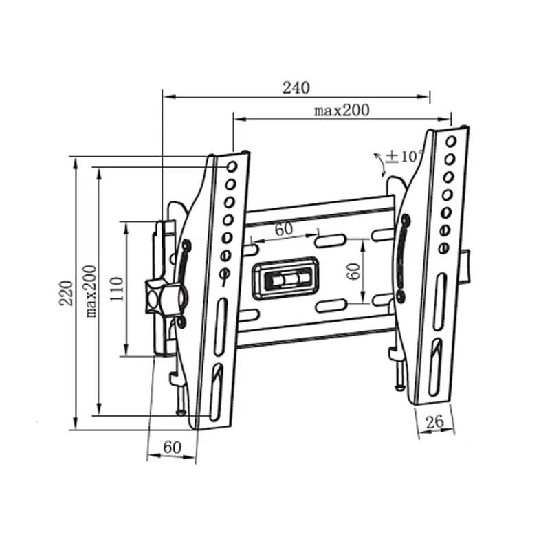 Skill Tech LCD Wall Bracket LED Plasma TV Bracket 15-55 inch Heavy Duty Tilting TV Wall Mount SH 42T