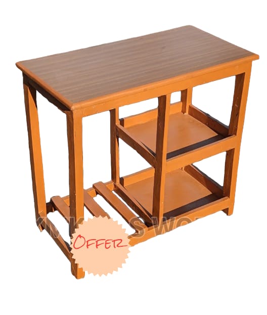 Wooden strong Kitchen table with racks