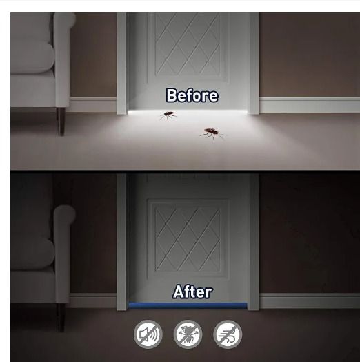 Waterproof door Sealer, Draught Excluder Stopper Door Bottom Guard Double Silicone Rubber Seal Dustproof Soundproof