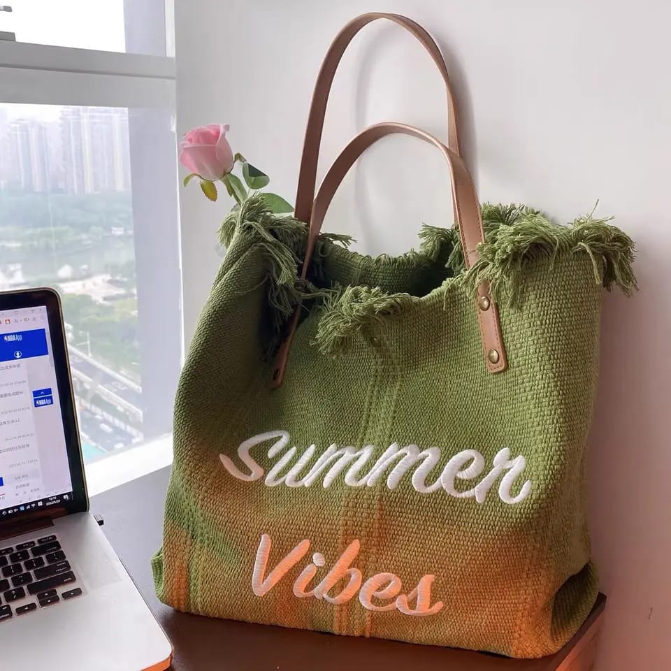 NEW ARRIVAL!! 'SUMMER VIBES' HIGH QUALITYWITH LARGE CAPACITY CASUAL TOTE BAGS  A PERFECT MOTHER'S GIFT