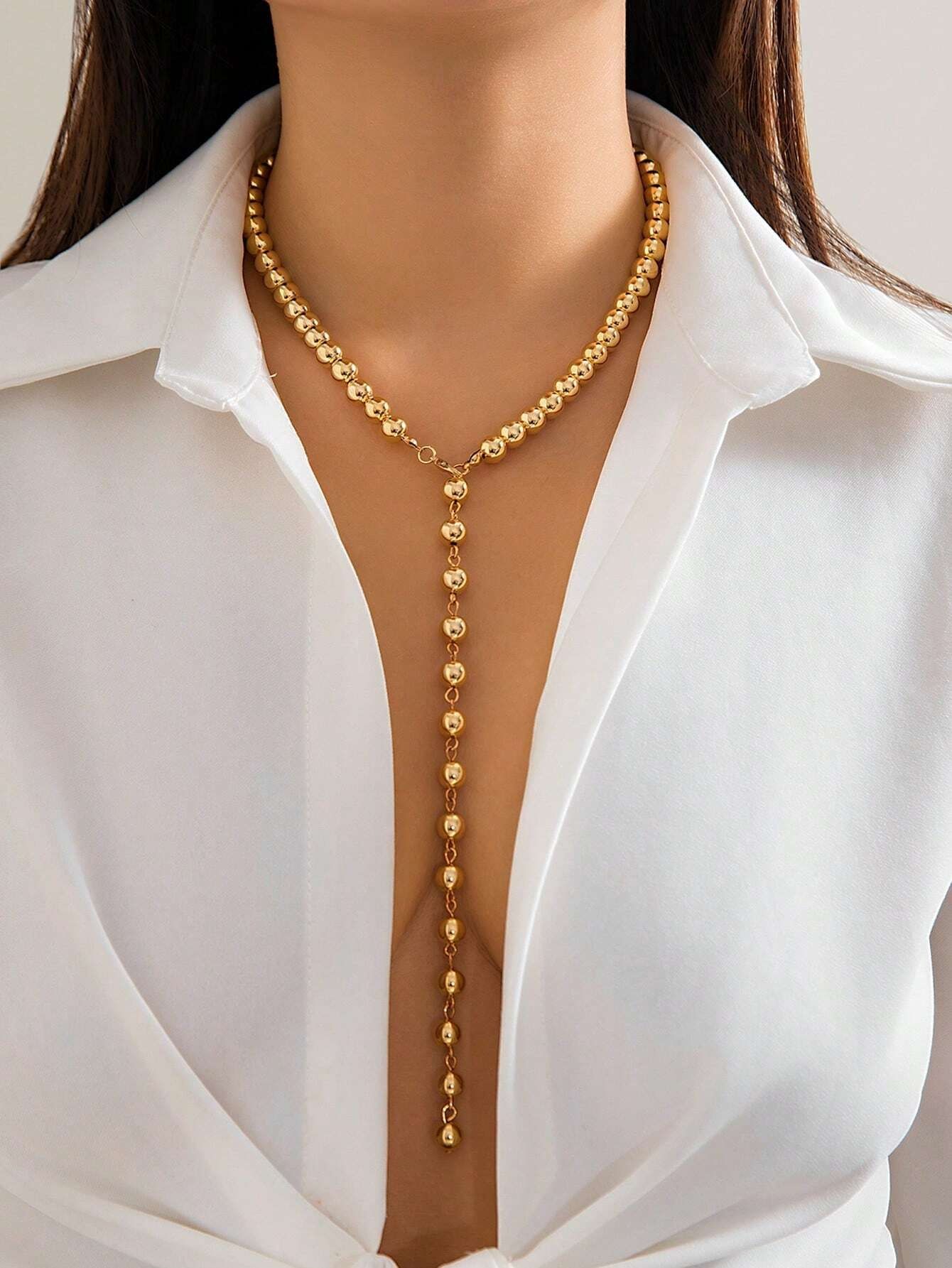 Pearl Necklace for Women Fashion Necklace, Long Faux White Pearl Necklace Beaded Necklace Boho Jewlery for Wedding Working Travel Nice Gift for Ladies Girls