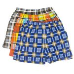 Fashion 3Pcs Soft Cotton Checked Men's Boxers – Multicolor