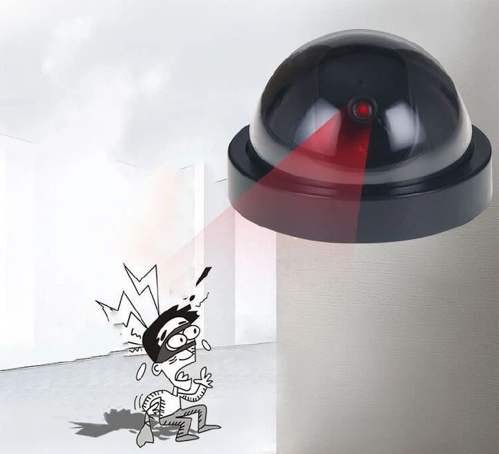 Dummy Camera Safety Camera Flash Light CCTV Surveillance Security Fake Camera For Scaring Away Thieves Dome black Camera SO REAL Camera Video Surveillance Dome Wireless Fake Security Surveillance