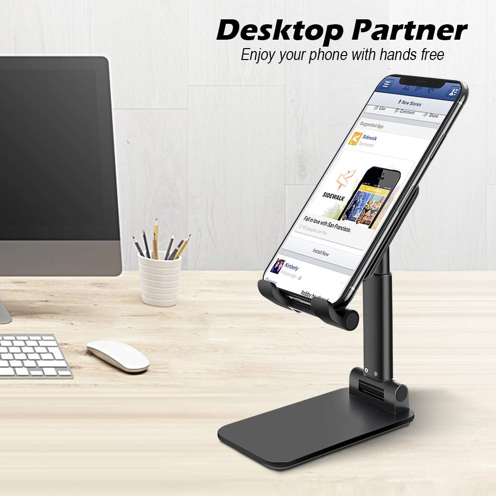 FRANK Universal Metal Foldable Mobile Phone Holder Desktop Tablet Holder Portable Adjustable Extend Support Desk