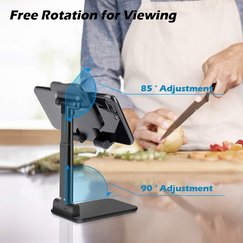 FRANK Universal Metal Foldable Mobile Phone Holder Desktop Tablet Holder Portable Adjustable Extend Support Desk