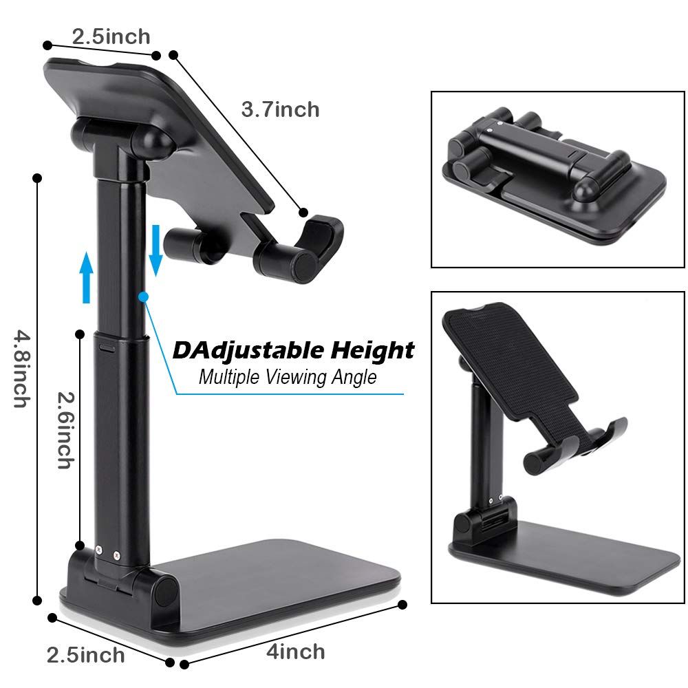 FRANK Universal Metal Foldable Mobile Phone Holder Desktop Tablet Holder Portable Adjustable Extend Support Desk