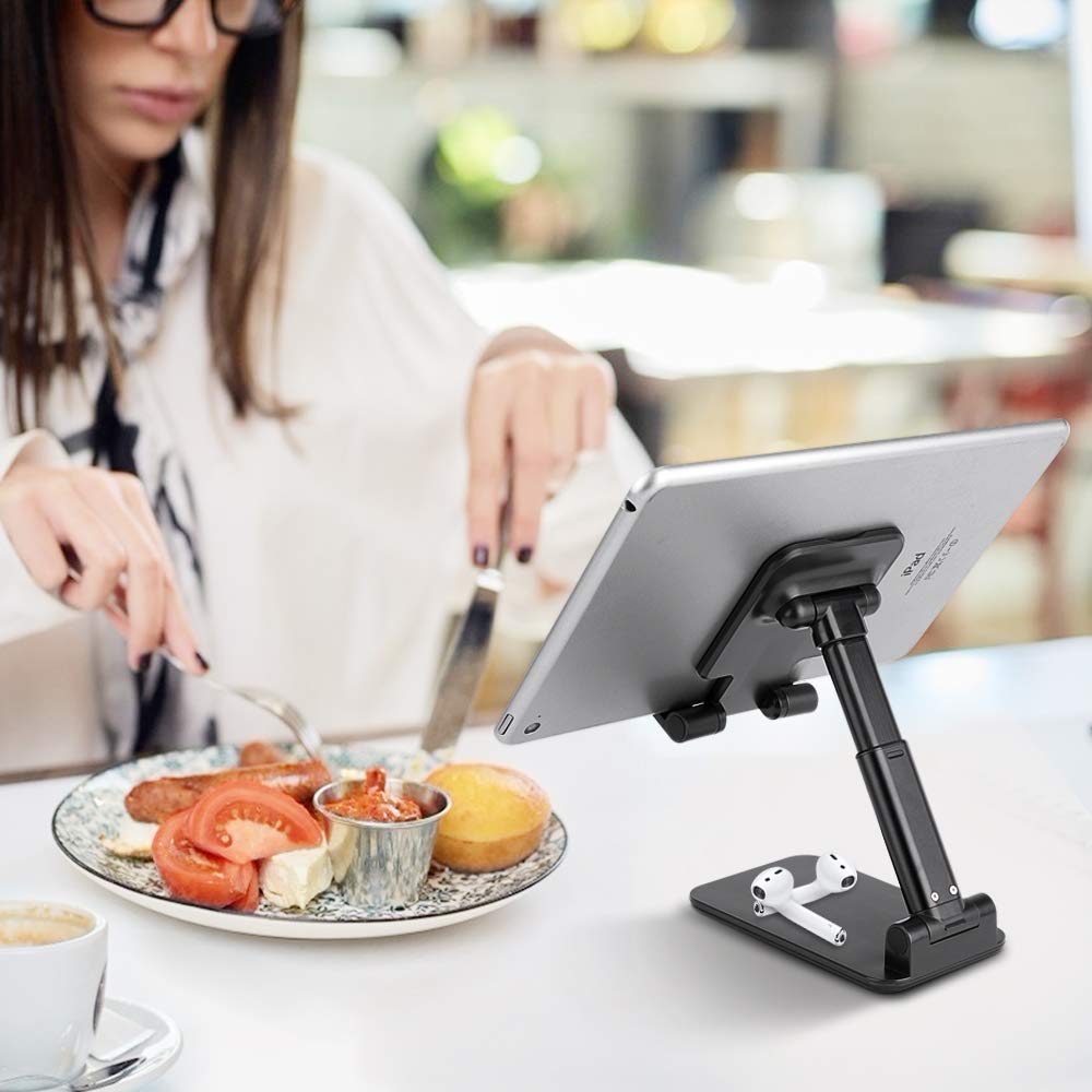 FRANK Universal Metal Foldable Mobile Phone Holder Desktop Tablet Holder Portable Adjustable Extend Support Desk