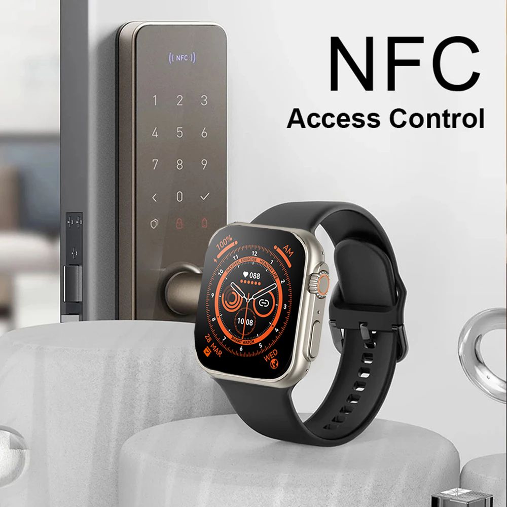 New Ultra8  Smart Watches 2.02'' inch HD Screen NFC Smartwatches Men Women Bluetooth Calls Wireless Charging Fitness Bracelet  HD Screen