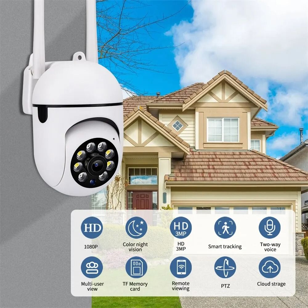 2MP WiFi Home CCTV Outdoor Camera  Surveillance Cameras IP Camera HD 1080P IR Full Color Night Vision Dome Cameras Security Protection Motion