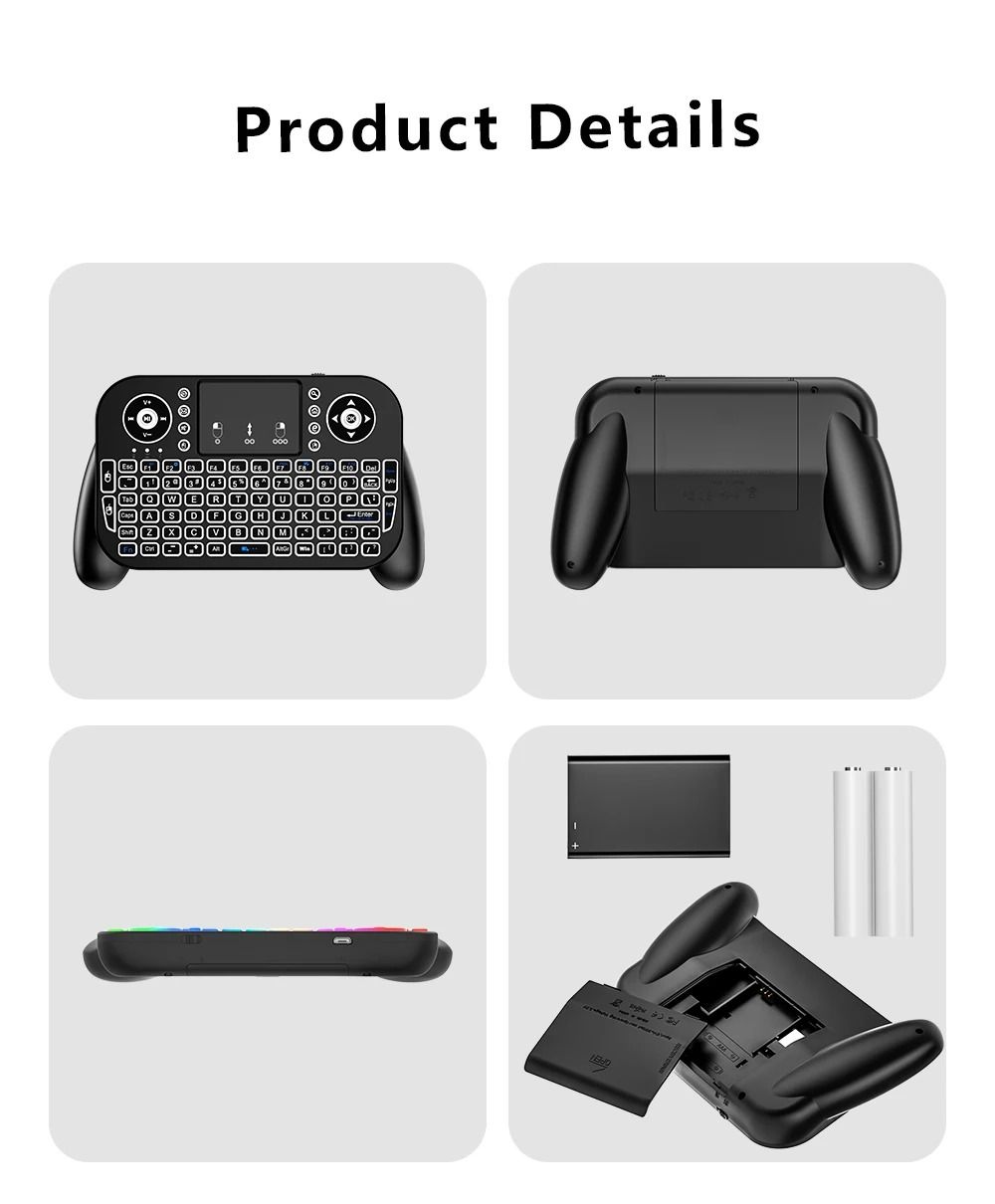 2.4G Mini Wireless Game Play Keyboard 7 Color Backlit  Bluetooth Air Mouse Remote Control Touchpad for Android TV Box Remote Contorl