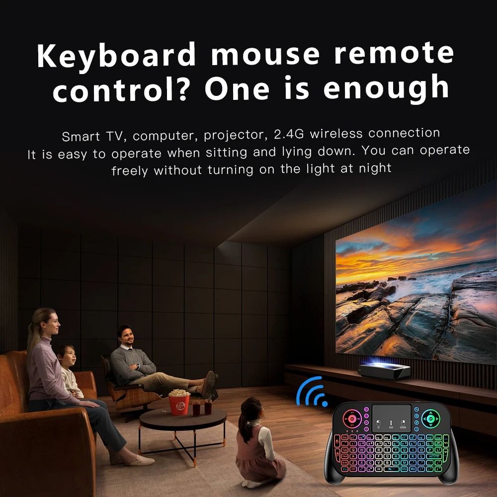2.4G Mini Wireless Game Play Keyboard 7 Color Backlit  Bluetooth Air Mouse Remote Control Touchpad for Android TV Box Remote Contorl