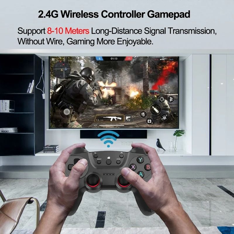 2pcs 2.4G Controller Gamepads Android Wireless Joystick For PS3 /PC/TV Box/Smart Phone Game Joystick For Super Console X Pro