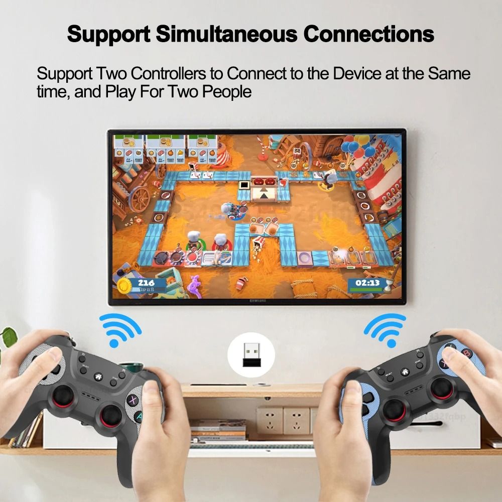 2pcs 2.4G Controller Gamepads Android Wireless Joystick For PS3 /PC/TV Box/Smart Phone Game Joystick For Super Console X Pro