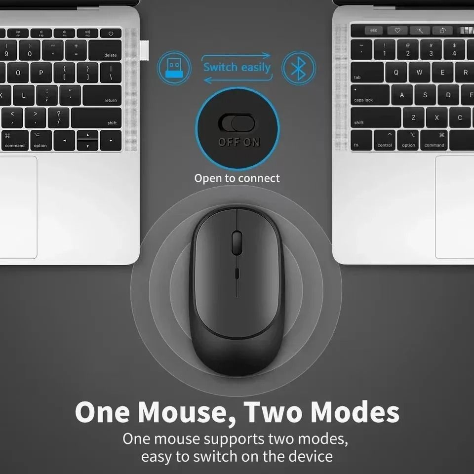 2.4G+Bluetooth 5.0  Wireless Rechargeable Mouses USB Optical Rechargeable Mice for Computer Laptop PC Macbook Mice Gaming Mouse Game 1600DPI
