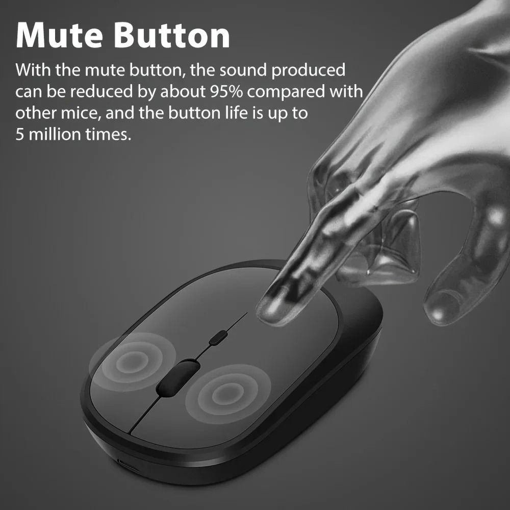 2.4G+Bluetooth 5.0  Wireless Rechargeable Mouses USB Optical Rechargeable Mice for Computer Laptop PC Macbook Mice Gaming Mouse Game 1600DPI