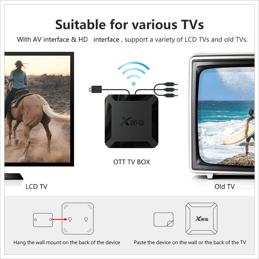 X96Q 2GB 16GB Android 10.0 Smart TV Box Allwinner H313 Quad Core 4K 2.4G Wifi Google Player Youtube X96 Set Top Box