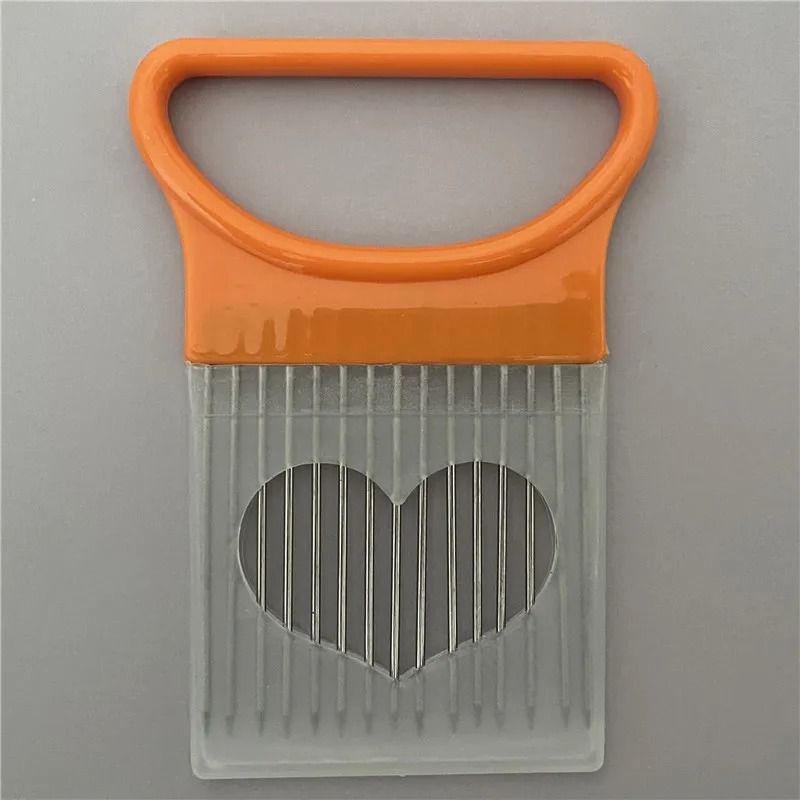 Effortlessly Slice Onions with this 1pc Colorful Onion Slicer Kitchen stainless steel potato chip onion holder for chopping assi