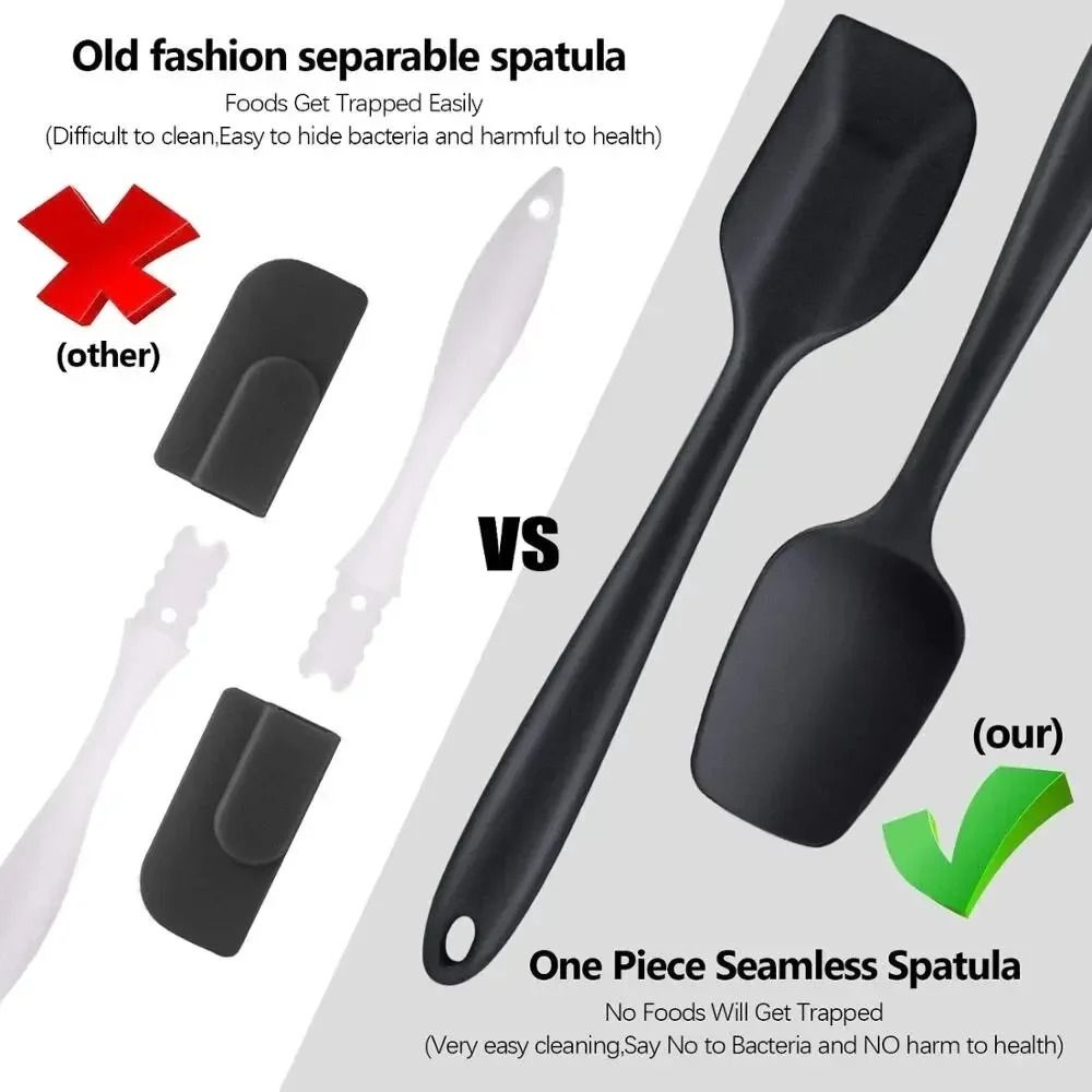 7 Pieces Silicone Spatula Set Food Grade Non Stick Heat Resistant Spatulas Turner for Cooking Baking Mixing Bakeware Tools Cooking Utensils