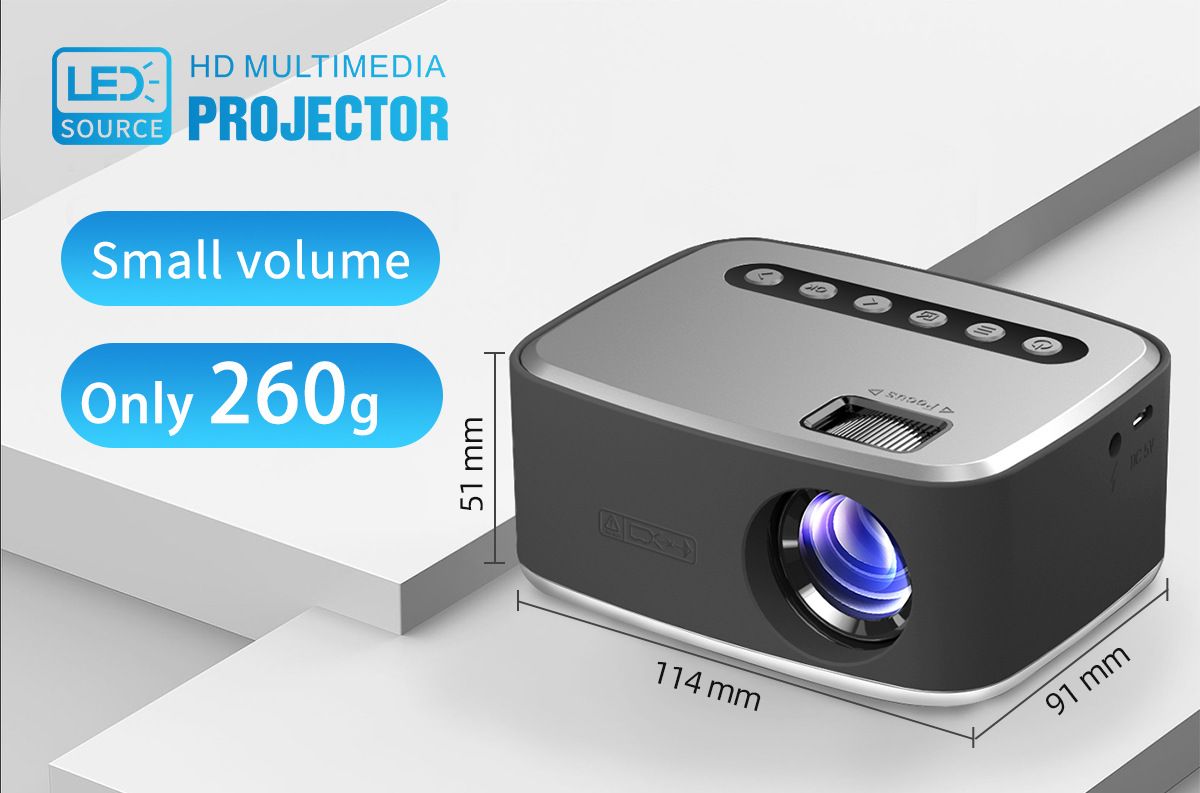 Portable Mini LED 320x240 Pixels 600 Lumens Projector Home Media Player Built-in Speaker