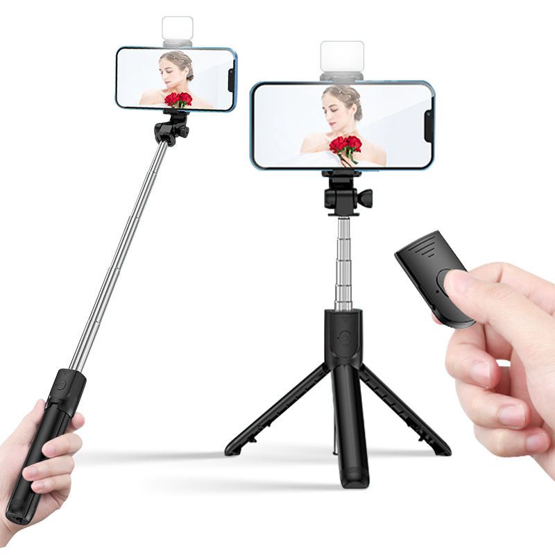 Selfie Stick Wireless Bluetooth Monopod Shutter Tripod with Fill Light Remote Portable Selfie Sticks